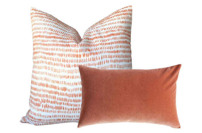 Dekowe Dashes Pillow Cover In Tangerine