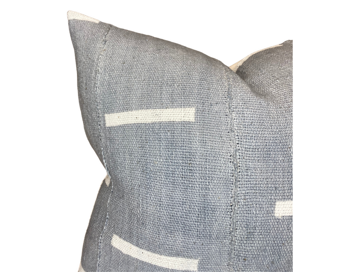 Dekowe Dashes Print Mudcloth Pillow Cover In Slate