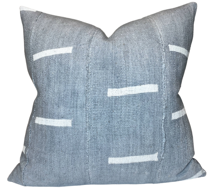 dekowe Dashes Print Mudcloth Pillow Cover in Slate