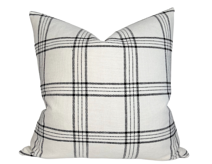 dekowe Dundee Pillow Cover in Ivory and Black
