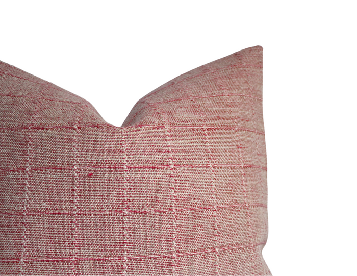 Dekowe Elin Check Woven Pillow Cover In Brick