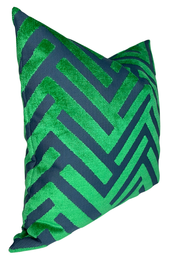 Dekowe Emerald Green Cut Velvet Pillow Cover