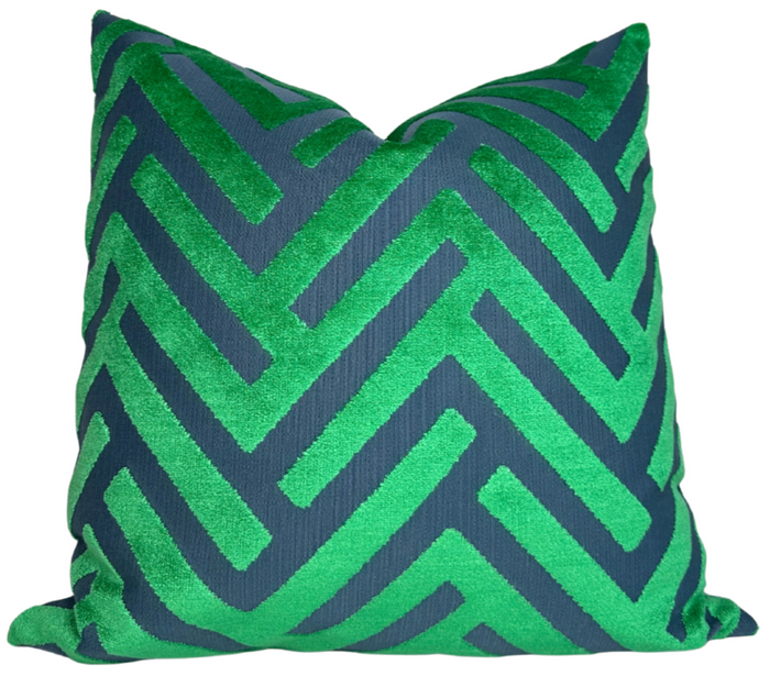 dekowe Emerald Green Cut Velvet Pillow Cover