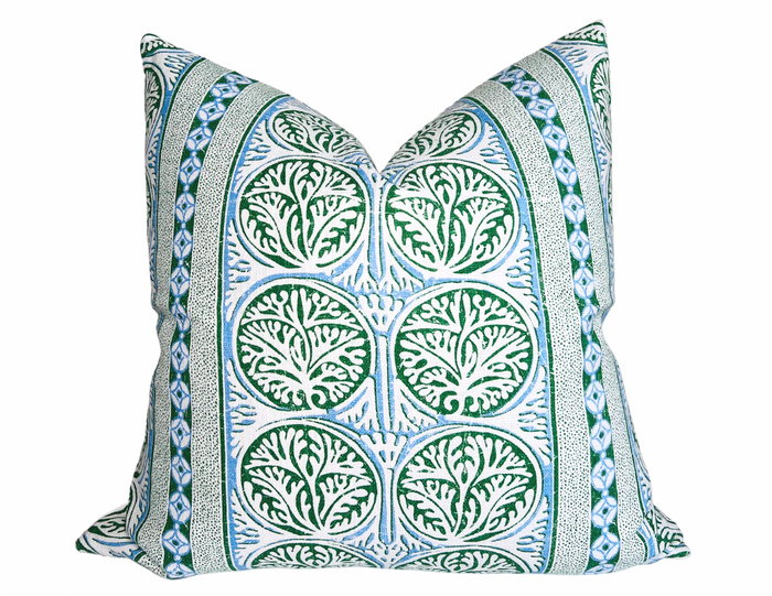 dekowe Fair Isle Pillow Cover in Blue and Green