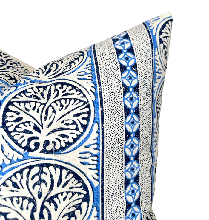 Dekowe Fair Isle Pillow Cover In Navy Blue