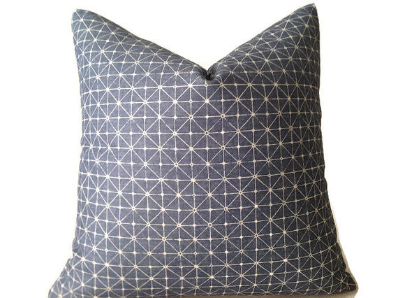 Dekowe Fano Pillow Cover In Blue Designer Pillows