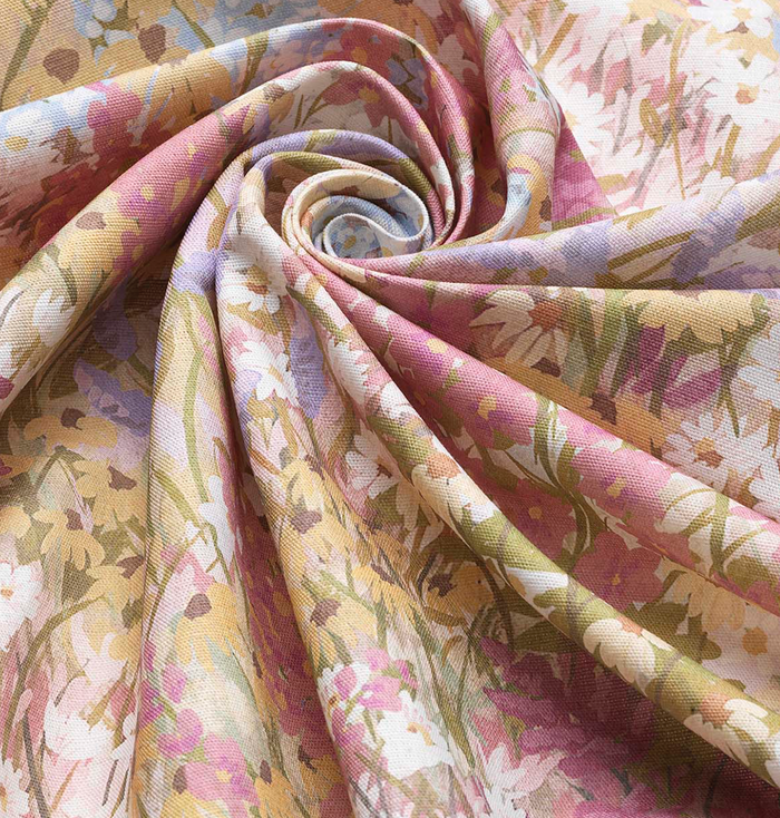 Dekowe Fleur Linen Pillow Cover In Blush