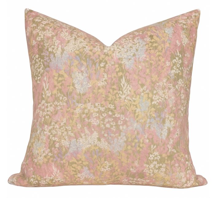 dekowe Fleur Linen Pillow Cover in Blush