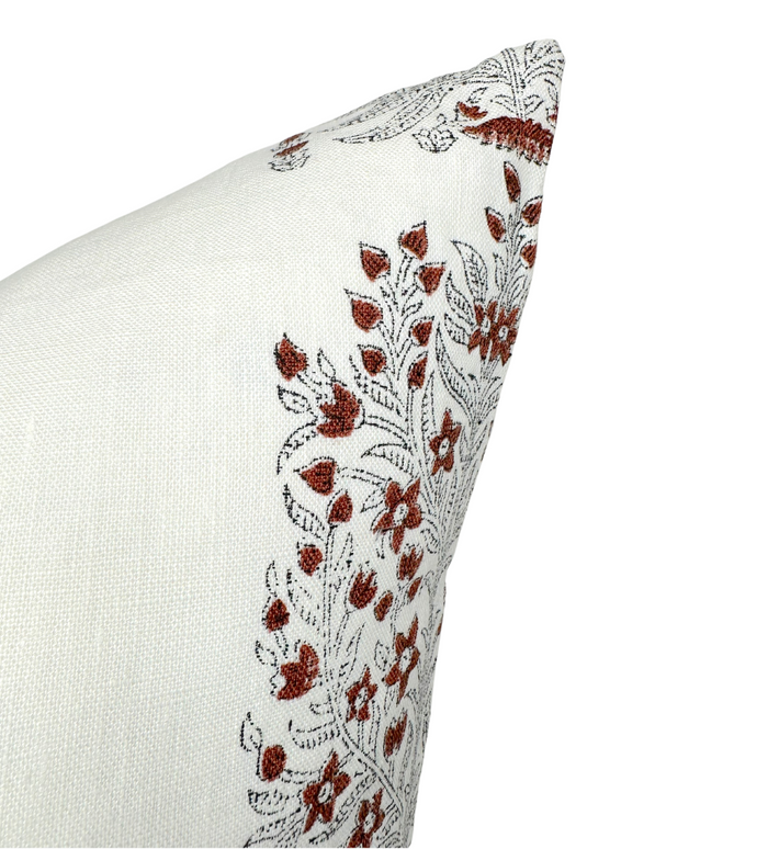 Dekowe Fleur Pillow Cover In Red