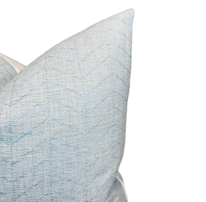 Dekowe Flora Chevron Pillow Cover In Sky Blue