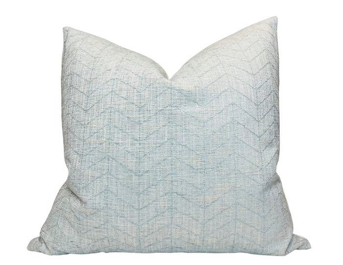 dekowe Flora Chevron Pillow Cover in Sky Blue