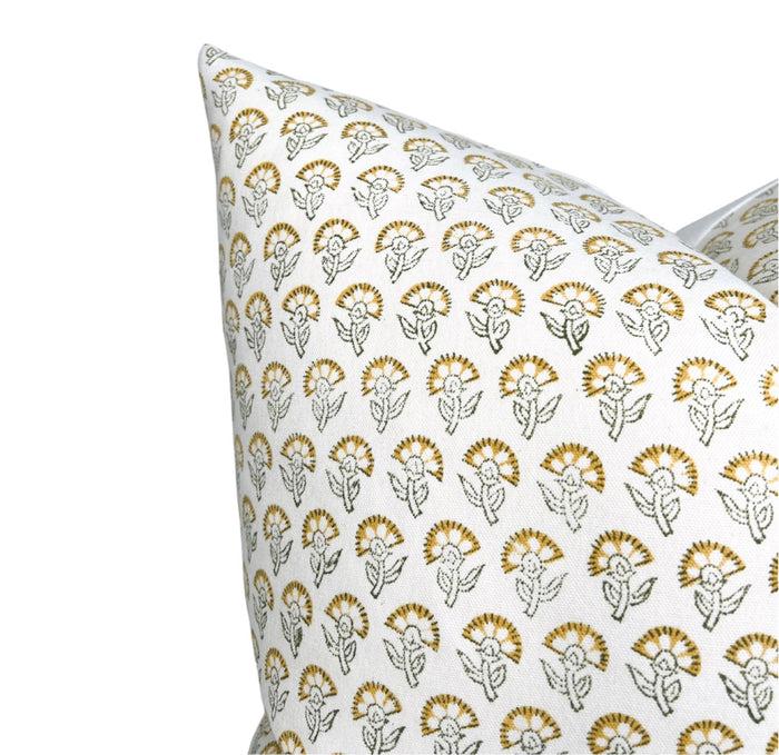 Dekowe Floral Pillow Cover In Marigold