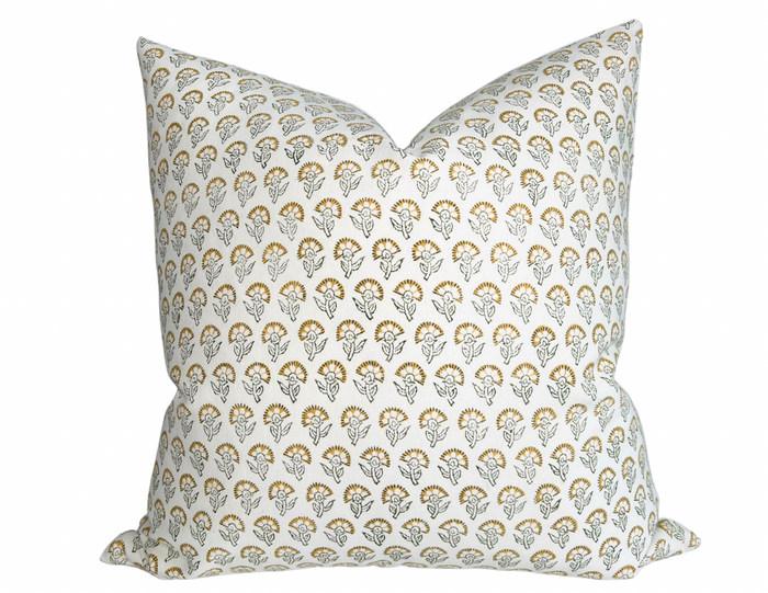 dekowe Floral Pillow Cover in Marigold