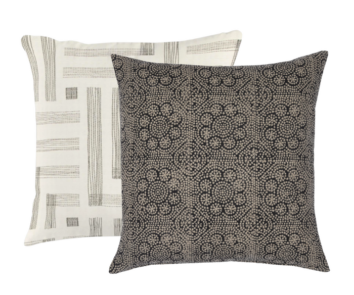 Dekowe Floral Pillow Cover In Noir
