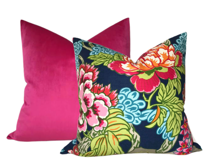Dekowe Fuchsia Velvet Pillow Cover