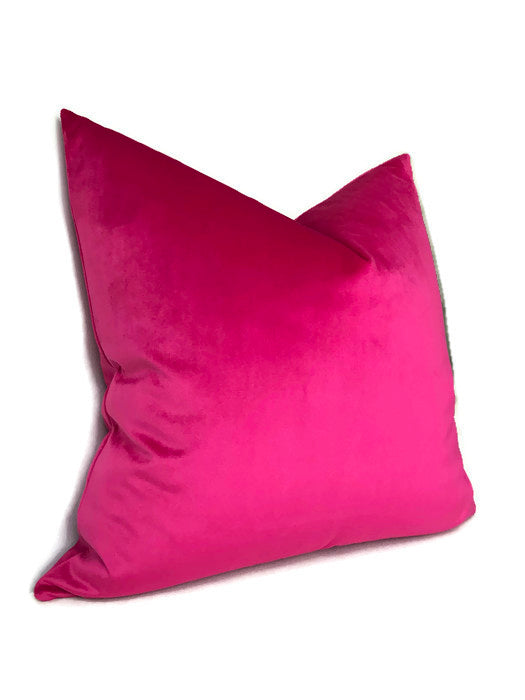 Dekowe Fuchsia Velvet Pillow Cover