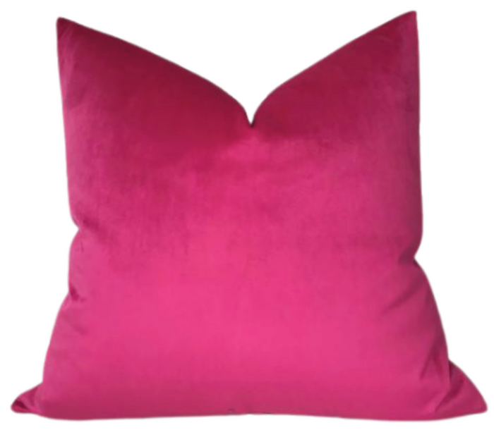 dekowe Fuchsia Velvet Pillow Cover