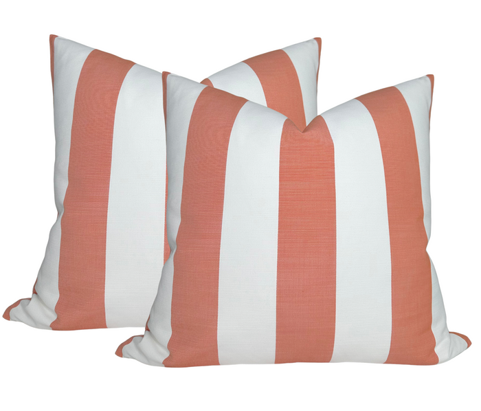 Dekowe Go To Stripe Pillow Cover In Melon