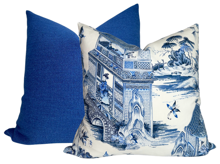 Dekowe Grand Palace Pillow Cover In Blue