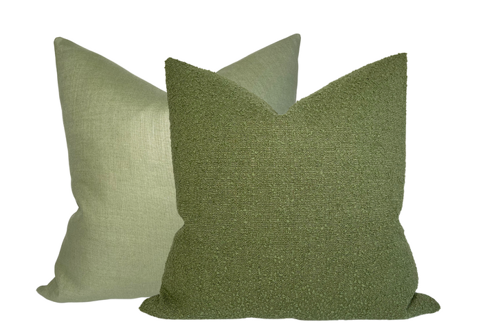 Dekowe Green Linen Pillow Cover