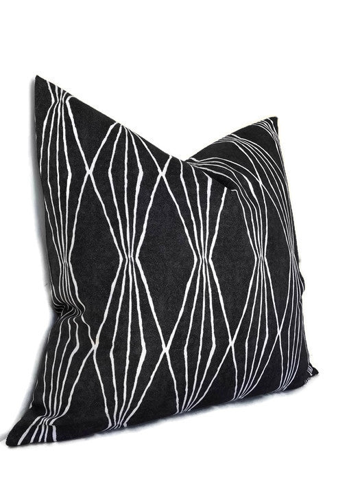 Dekowe Handcut Shapes Pillow Cover In Charcoal