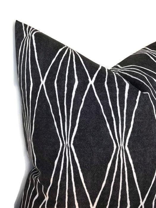 Dekowe Handcut Shapes Pillow Cover In Charcoal