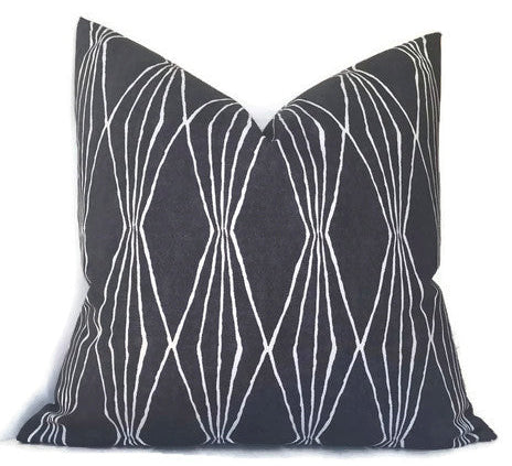dekowe Handcut Shapes Pillow Cover in Charcoal