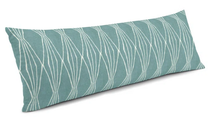 Dekowe Handcut Shapes Pillow Cover In Rain Blue