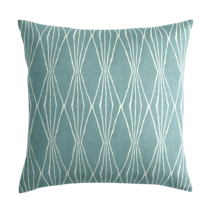 dekowe Handcut Shapes Pillow Cover in Rain Blue