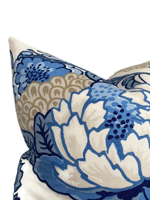 Dekowe Honshu Pillow Cover In Blue And Beige