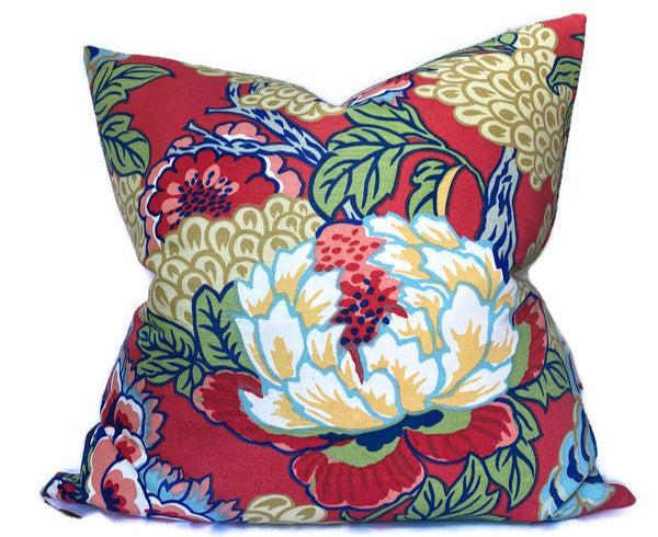 dekowe Honshu Pillow Cover in Coral and Green