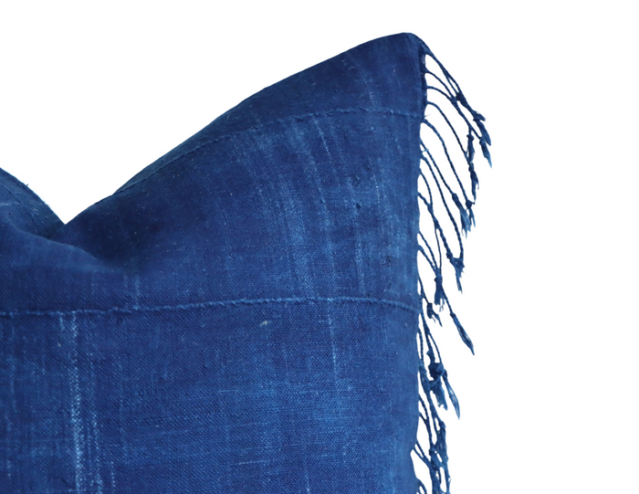 Dekowe Indigo Striped Mudcloth Pillow Cover