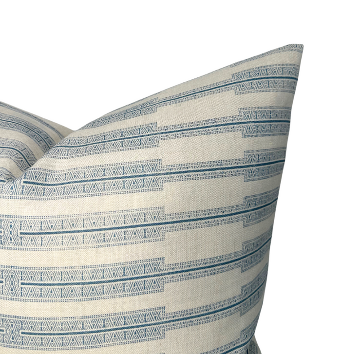 Dekowe Indro Pillow Cover In Lake On Natural