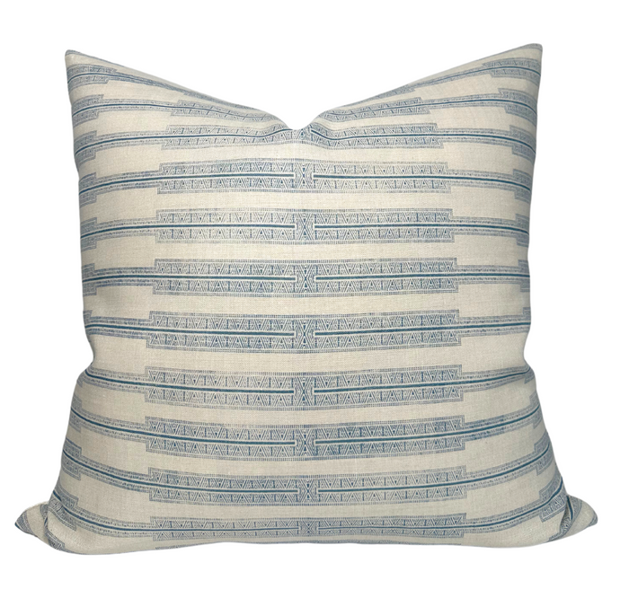 dekowe Indro Pillow Cover in Lake on Natural