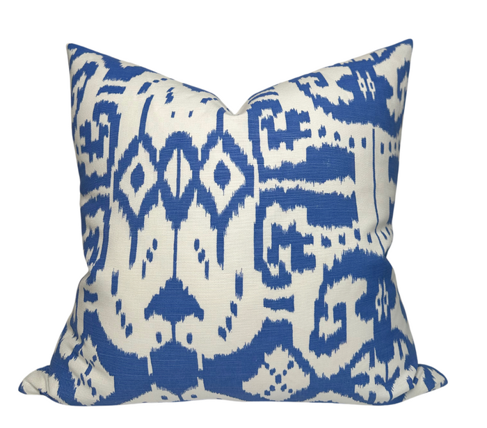 dekowe Island Ikat Pillow Cover in Royal Blue