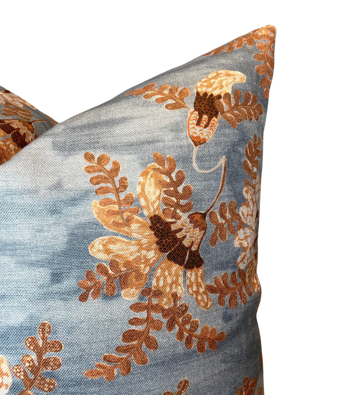 Dekowe Joseph's Floral Pillow Cover In Indigo