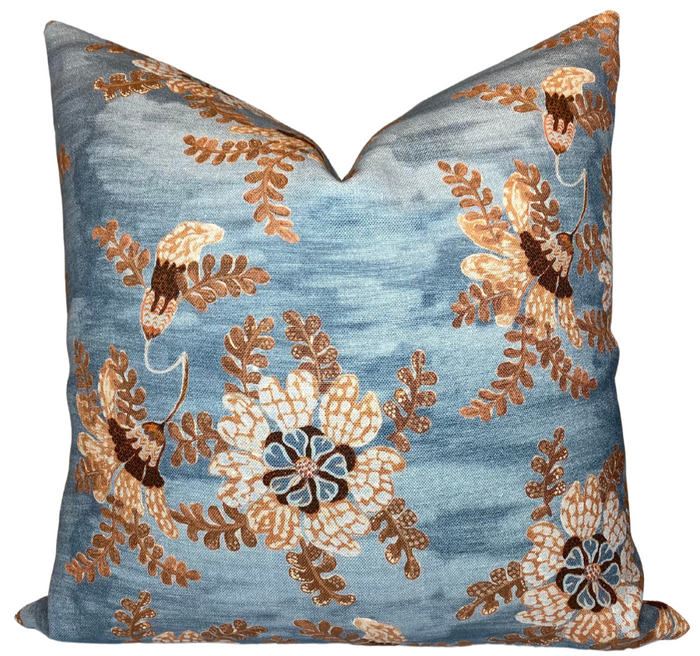 dekowe Joseph's Floral Pillow Cover in Indigo