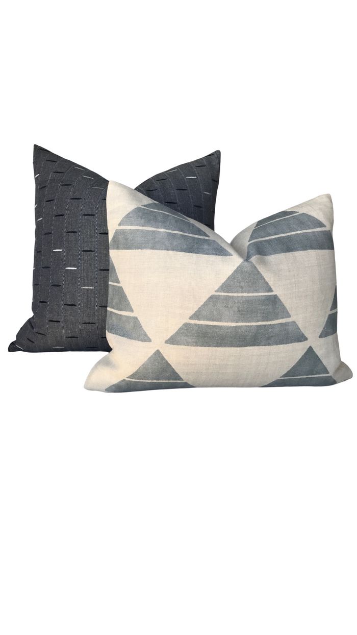 Dekowe Jude Pillow Cover In Navy Designer Pillow
