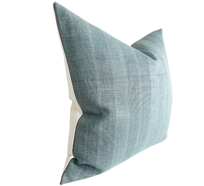 Dekowe Kasteel Striped Pillow Cover In Tarn Blue