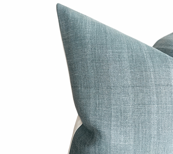 Dekowe Kasteel Striped Pillow Cover In Tarn Blue