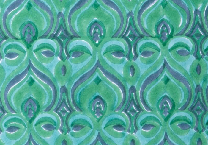 Dekowe Khiva Pillow Cover In Blue + Green