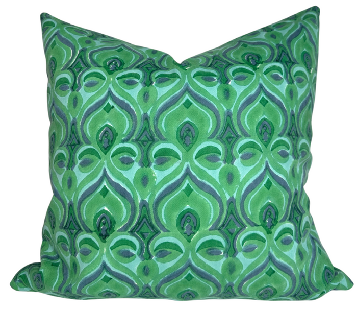 dekowe Khiva Pillow Cover in Blue + Green