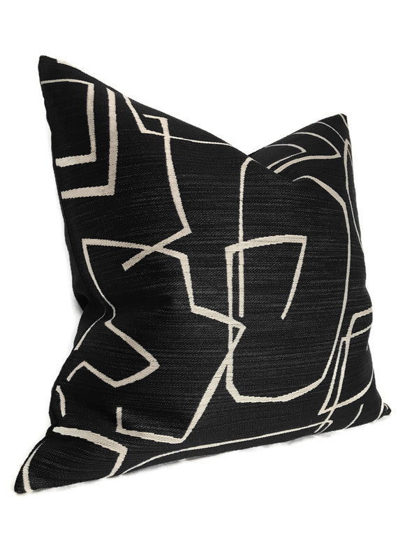 Dekowe Kravet Abstract Pillow Cover In Black