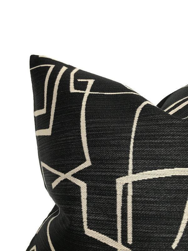 Dekowe Kravet Abstract Pillow Cover In Black