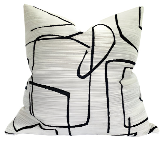 dekowe Kravet Abstract Pillow Cover in Ivory Onyx