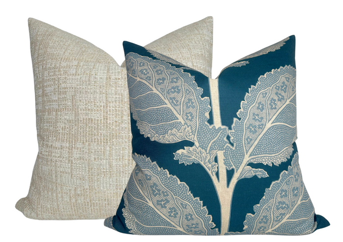 Dekowe Lacinato Pillow Cover In Mineral Blue