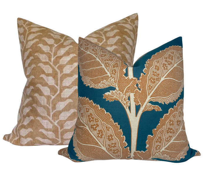 Dekowe Lacinato Pillow Cover In Ochre + Mineral
