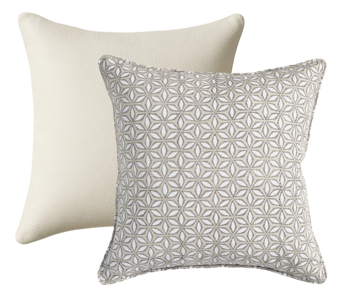 Dekowe Leather Pillow Cover In Ivory