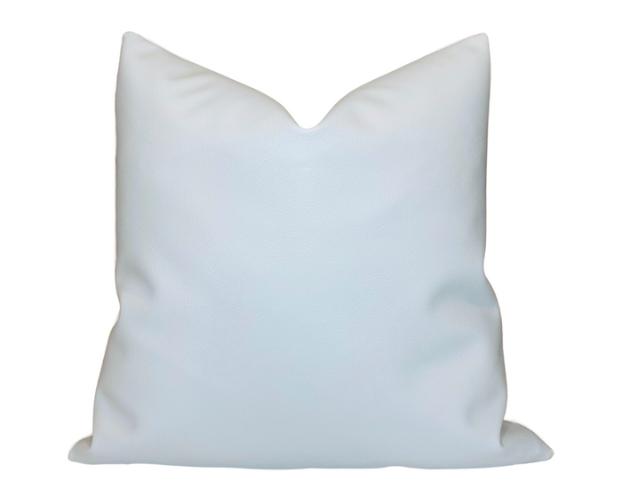 dekowe Leather Pillow Cover in Pale Blue
