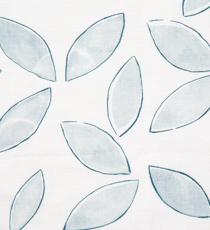 Dekowe Leaves Pillow Cover In Marine Blue